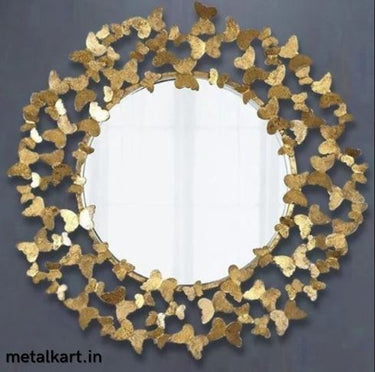 Metalkart Special Golden Floral Constellation Wall Mirror (30 x 30 Inches)